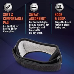 PhysFlex 2 Pack Patella Knee Brace Adjustable Strap Knee Support Gray