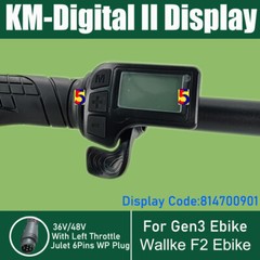 KING-METER Digital II LCD Display 36V/48V 6Pins Julet Waterproof Plug For Gen3
