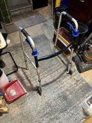Drive Foldable Adjustable Walker 2 Wheels Silver Black Blue Lightweight