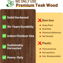 20″ Premium Teak Shower Bench with Shelf & Handle for Indoor/Outdoor Use