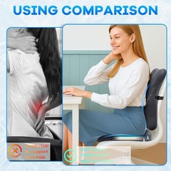 Gel Seat Cushion & Lumbar Support Pillow Set for Sciatica Pain Relief