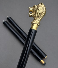 Solid Brass Lion Head Handle Antique Wooden Walking Stick Cane Designer Handmade