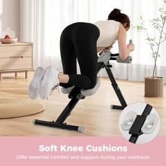 Adjustable Abdominal Trainer with Elbow Support Knee Protection and LCD Monitor