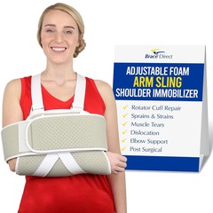 Brace Direct Adjustable Foam Arm Sling Shoulder Immobilizer for Rotator Cuff Rep