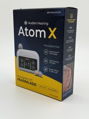 Audien Hearing Aids ATOM X – OTC Rechargeable w/ Touchscreen Case- Bluetooth UV