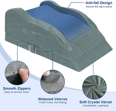Adjustable Leg Elevation Pillows for after Surgery with Ergonomic Curve, Cooling