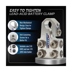 Kaas 8-Way Lead Acid Battery Terminal Connector, Metallic Silver, Positive an…