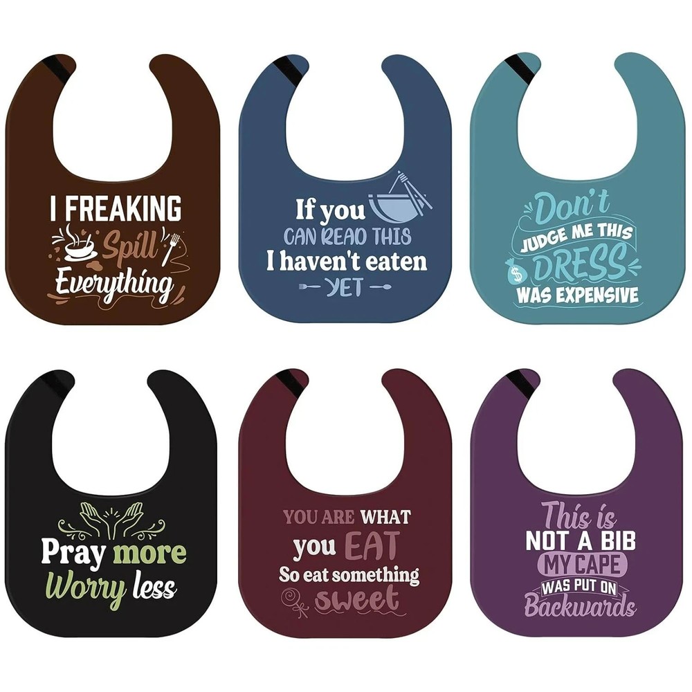 6 Pcs Funny Adult Bibs for about 23.6 x 18.1 inches, As Shown in Pictures
