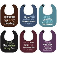 6 Pcs Funny Adult Bibs for about 23.6 x 18.1 inches, As Shown in Pictures