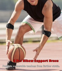 2 Pack Elbow Brace for Golfer & Tennis Adjustable Strap for Pain Relief Support