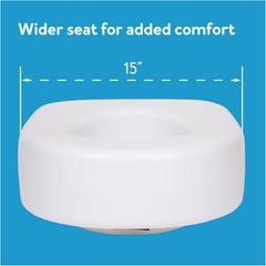 Carex Toilet Seat Riser, Adds 5 Inches of Height, Elevated and Raised Toilet Sea