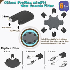 Oticon ProWax MiniFit Wax Guards – 5 Packs (30 Pcs) Replacement Filters