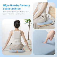 Office Chair Cushion with Straps, Memory Foam Seat Cushion with Removable Cover,