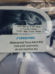 Waterproof Blue Terri Adult Bib w/Crumb Catcher 16 x 30″ New Adult Apron NEW