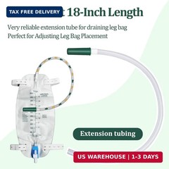 10 Pack Leg Bag Extension Tubing 18 Inch Flexible Kink Resistant Urine Collectio