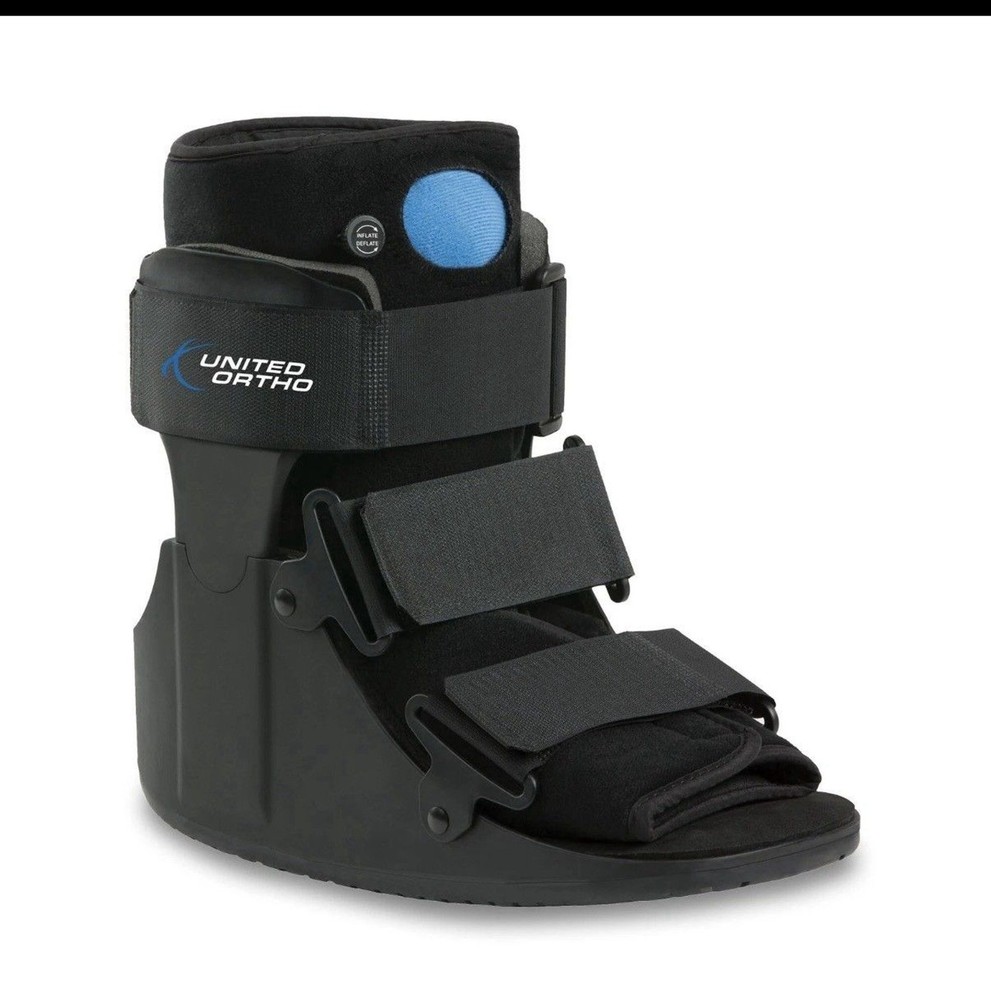 United Ortho Short Air Cam Walker Fracture Boot, Small, S, Black