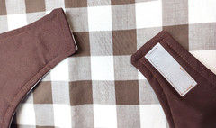 New Handmade Reversible Brown & White Plaid Adult Size Bib Special Needs Seniors