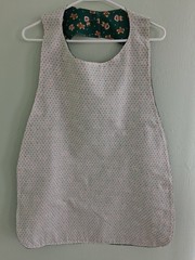 Gingebread/tiny flowers Adult Bib, Handmade , 35 1/2” by 21 ½”, reversible