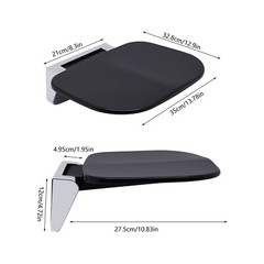 Wall Mounted Fold Up Bath Seat Shower Chair Folding Shower Seat Bathroom 440lbs