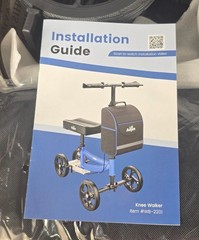 Aojin WB-2201 Foldable Knee Scooter Walker Steerable Basket 300 lb Black