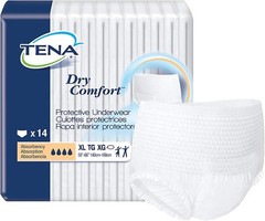 4pks (56 Count) Tena Dry Comfort Protective Underwear Size XL Large 55”-66″ 34z