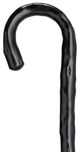 Men’s Crook Handle Black Natural Bark Congo Chestnut Wood Walking Stick Cane