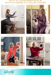 Wonder Pole: Tension-Mounted Safety Rail for Seniors – 84″ High, 300 lb Support