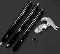 Antique Handle Hercule Poirot Swan Style Brass Walking Stick Handmade Skull Head