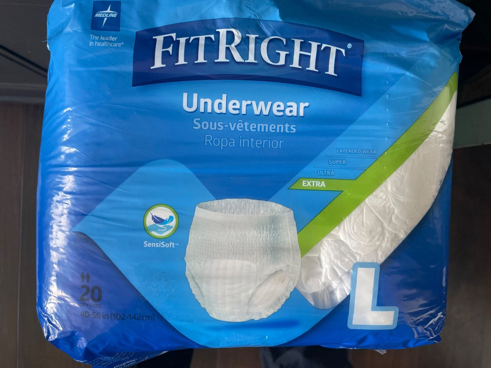 FitRight Ultra Incontinence Underwear Large 40-56 in 20 Ct Adult Diapers Pull-On