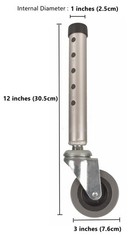 Walker Wheels, Swivel Universal Caster Wheel with 5 3 inches, Silver
