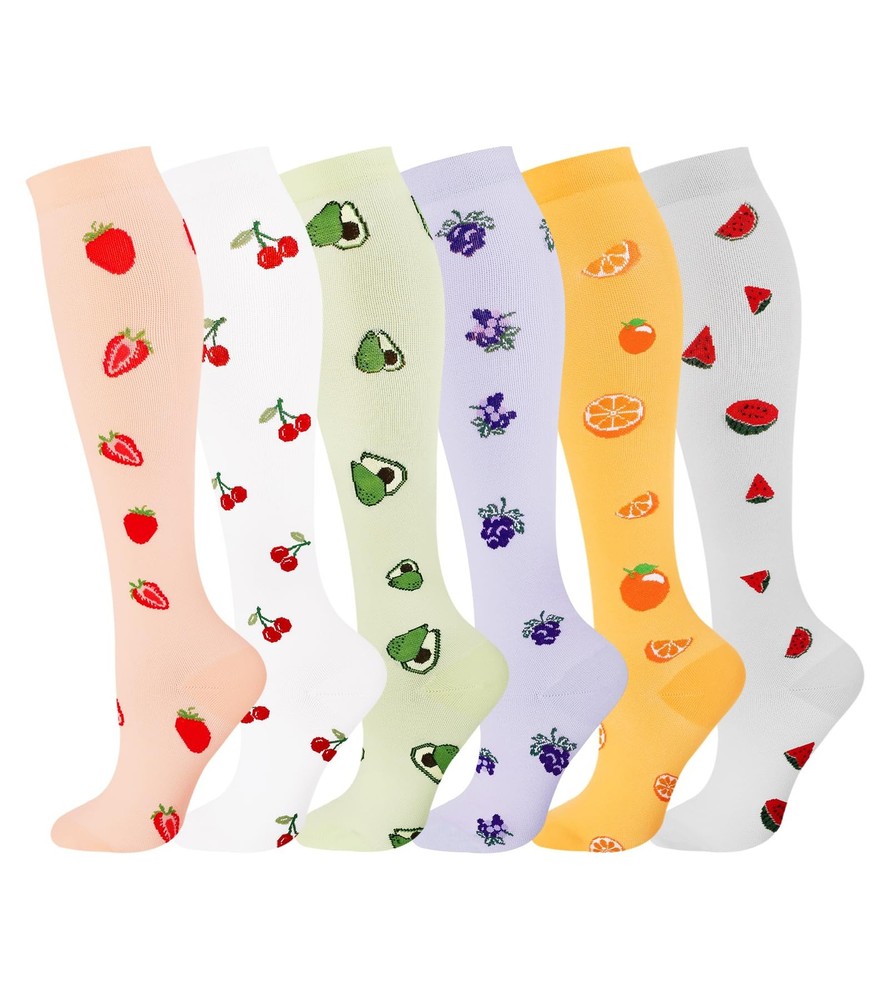 Dorobios Compression Socks for Women Men 15-20 mmHg Small-Medium, 04 Fruit 1