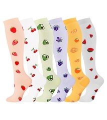 Dorobios Compression Socks for Women Men 15-20 mmHg Small-Medium, 04 Fruit 1