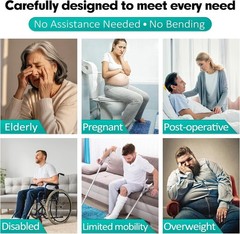 Toilet Aids Long Reach 15.7″ Comfort Butt Wiper for Disabled & Elderly