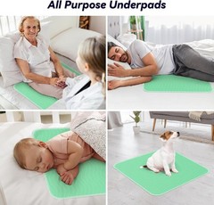 6 Pack 24” x 24” Extra Heavy Absorbency Washable Underpads, Waterproof Nursing