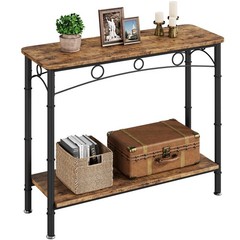 Idealhouse 2024 Console Sofa Storage 2 Tier Entryway Mdf And Metal Elegant