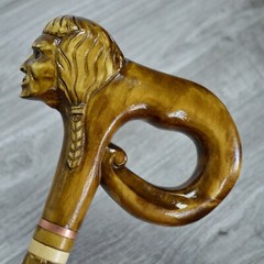 Cane Walking Stick Wooden carved Handmade – Native American