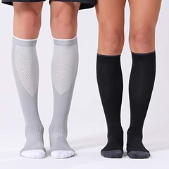 3 Pairs Compression Socks for Women and Men 20 Large-X-Large Black+white+grey