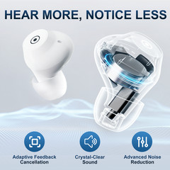 JINGHAO 1 Pair Rechargeable Hearing Aids Touch Operate Hearing Amplifier
