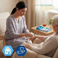 Hospital Wipes for Bathing, Waterless Rinse Free Bath Wipes for Adults, Micro…