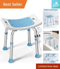 Portable 400 lbs Shower Seat with Anti-Slip Design – Ideal for Elderly Care