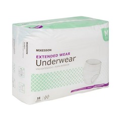 McKesson Adult Disposable Cloth Underwear Maximum Absorbency – Size M 64 Count