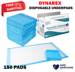 Dynarex Medical-Grade Patient Bed Underpads 23″ x 36″ Puppy Dog Pads 150CT/CASE