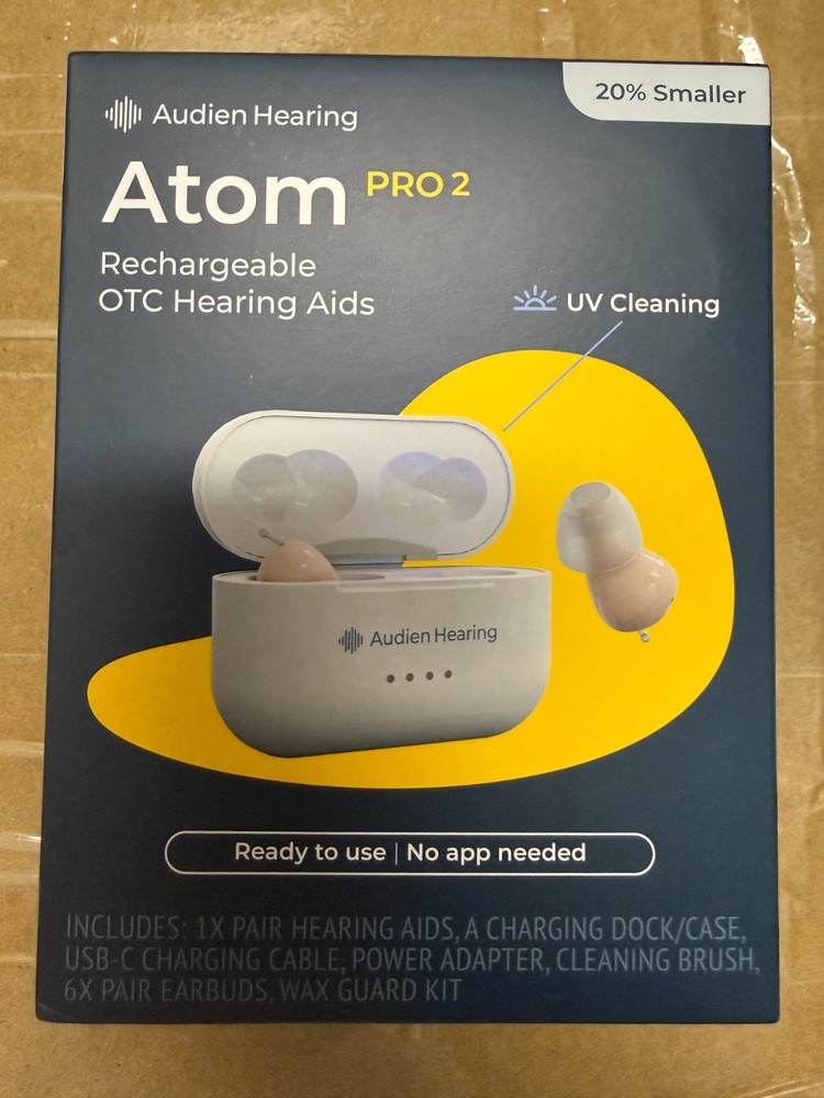 Audien ATOM PRO 2 Wireless Rechargeable OTC Hearing Aids