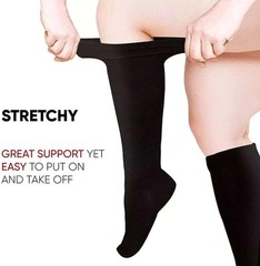 S-4XL Wide Calf Plus Size Compression Socks Women Men 20-30mmHg Medical Stocking