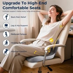 Memory Foam Office Chair Cushion L-Shaped Integrated Seat Cushion Lumbar Support