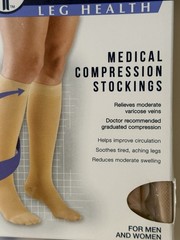 TRUFORM TRU TRUE FORM COMPRESSION STOCKINGS 20-30 mmHg LARGE BEIGE 8865