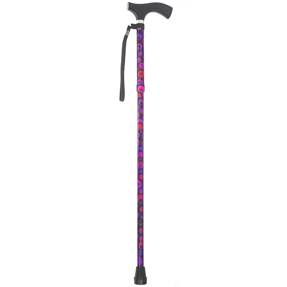 Switch Sticks Circle Print Aluminum Folding Cane 32 to 37 Inch Height