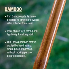 Brazos Rustic Bamboo Walking Stick 55″ Red Made in USA