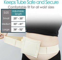 G Tube Holder Protective Belt Small Beige Soft Fabric for Comfort and Security