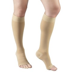 15-20 mmHg Compression Stockings for Men and Women, Knee Large (1 Pair) Beige
